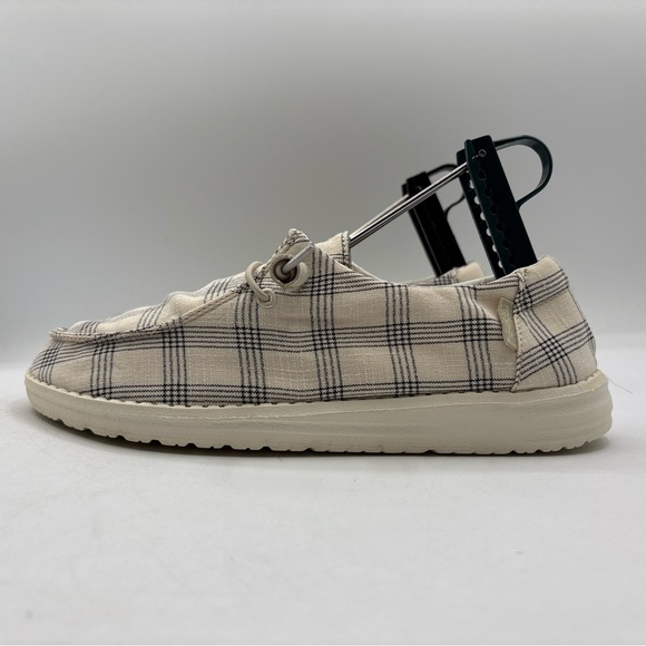 Hey Dude Shoes - Hey Dude Wendy Plaid Beige Women’s Size 7 121410558 Casual Comfort Slip On Shoes